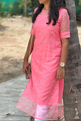 Pink organza kurti